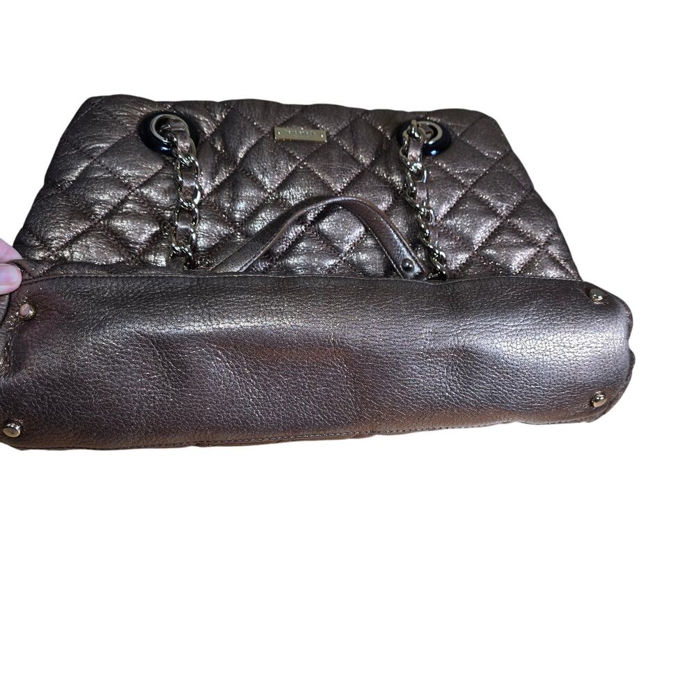 Kate Spade Gold Coast Maryann Quilted Leather Bronze Gold Purse Bag Gold 16x10x5 - Picture 8 of 8